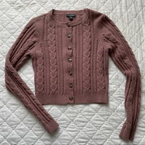 Button up cable knit sweater